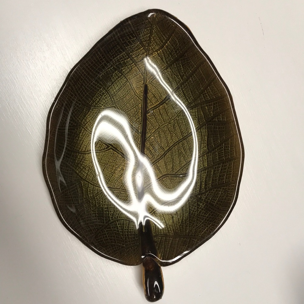 ‼️LAST DAY‼️GLASS LEAF BOWL/PLATTER - Picture 6 of 8